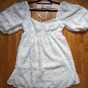 Ferne Boutique White Puff-sleeve Mini Dress